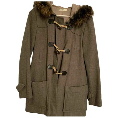 Pre-owned Suoli Wool Parka In Brown