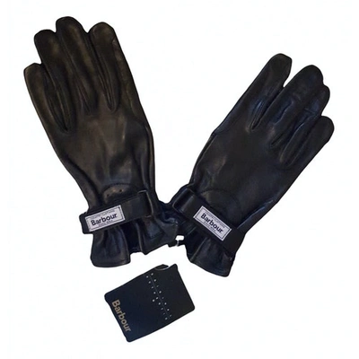 Pre-owned Barbour Leather Gloves In Black