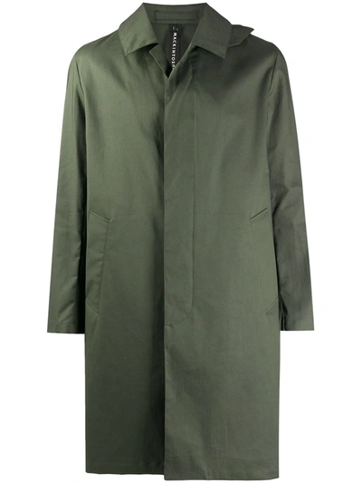 Shop Mackintosh Manchester Single-breasted Car Coat In Green