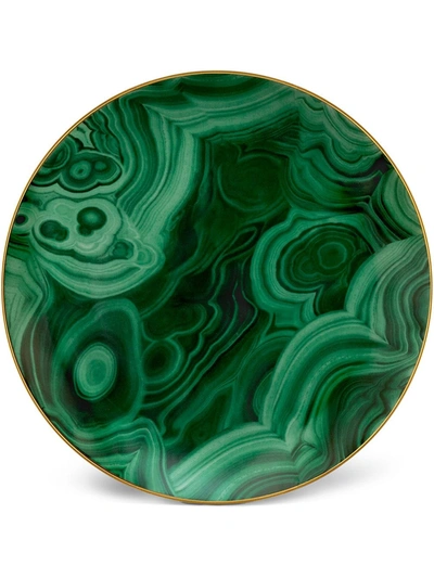 Shop L'objet Malachite Charger Plate (31cm) In Green