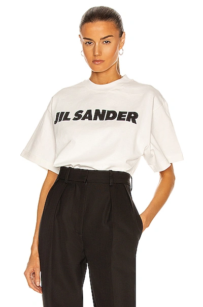 Shop Jil Sander Logo T Shirt In Off White