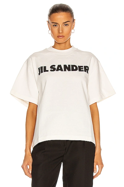Shop Jil Sander Logo T Shirt In Off White