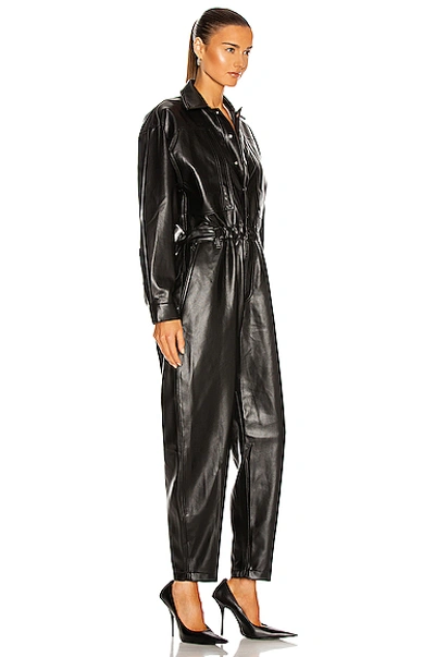 Shop Agolde Vegan Leather 80's Jumpsuit In Detox