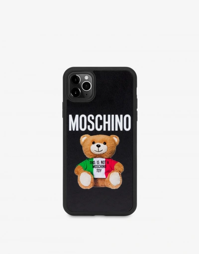 Shop Moschino Cover Iphone Xi Pro Italian Teddy Bear In Black