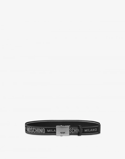 Shop Moschino Belt Logo Tape In Black