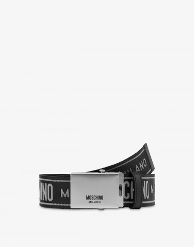 Shop Moschino Belt Logo Tape In Black