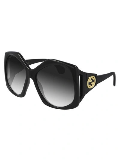 Shop Gucci Gg0875s Sunglasses In Black Black Grey