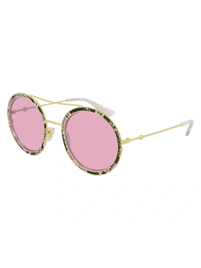 Shop Gucci 17hx40r0a In Ivory Gold Pink