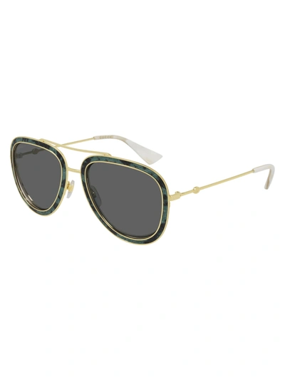 Shop Gucci 17ht40r0a In Green Gold Grey