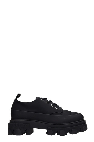 Shop Ganni Lace Up Shoes In Black Polyester