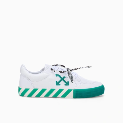 Shop Off-white Off White Vulcanized Low-top Sneakers In White Green