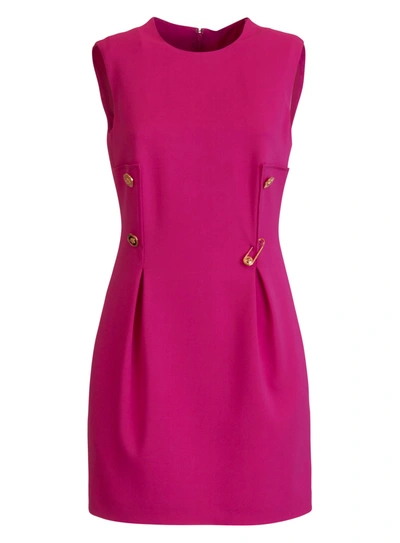 Shop Versace Sleeveless Dress In Rosa