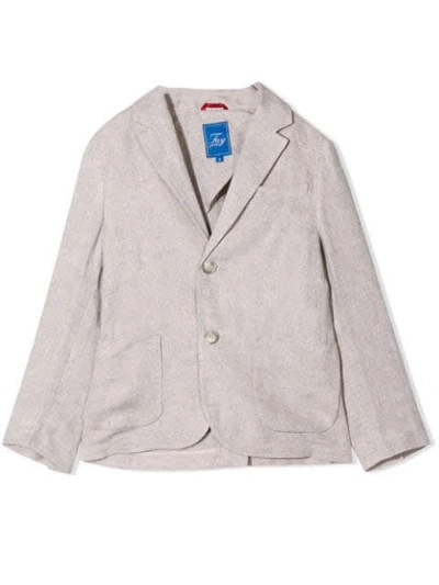 Shop Fay Blazer With Linen Buttons In Beige