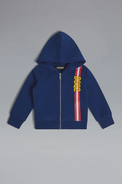 Shop Dsquared2 Infant Zip Sweatshirt In Blue