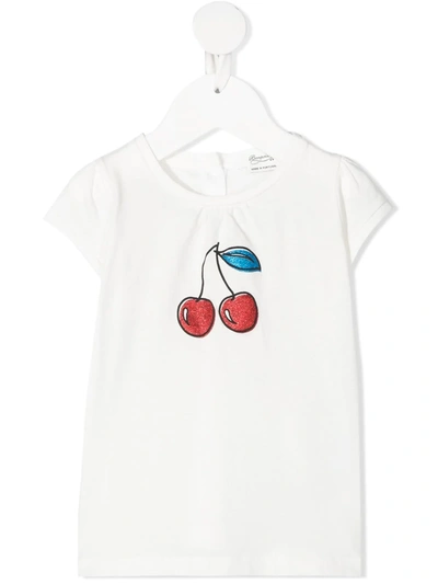 Shop Bonpoint Cherry-print Cotton T-shirt In White