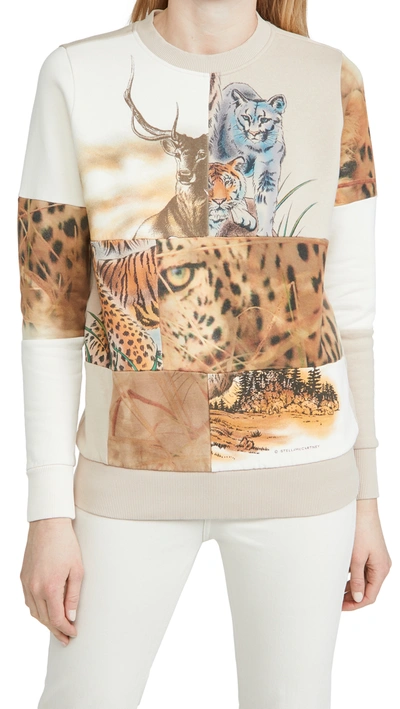 Shop Stella Mccartney Nature Patchwork Sweatshirt In Parchment Jersey