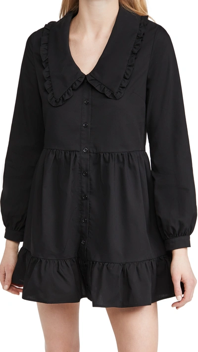 Shop Re:named Re: Named Eli Large Collared Dress In Black