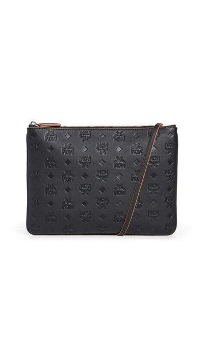 Shop Mcm Leather Pouch In Black