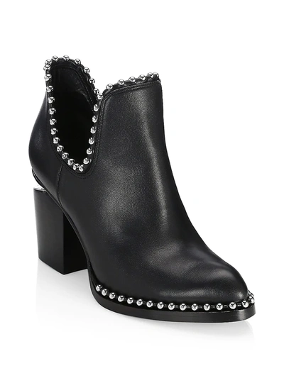 Shop Alexander Wang Women's Gabi Cutout Studded Leather Ankle Boots In Black