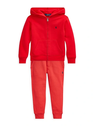 Shop Ralph Lauren Little Boy's & Boy's Seasonal Fleece Joggers In Dark Heather Grey