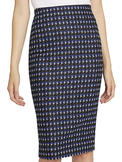 Shop Victoria Beckham Women's Tweed Pencil Skirt In Cobalt Black