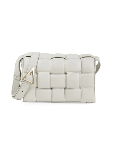 Shop Bottega Veneta Women's The Cassette Padded Leather Crossbody Bag In White