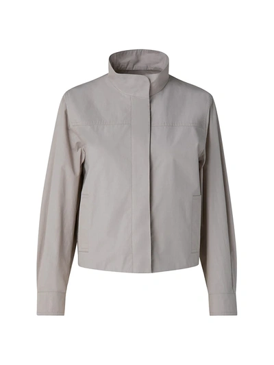 Shop Akris Punto Cropped Gabardine Boxy Jacket In Light Taupe