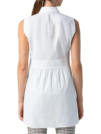 Shop Akris Punto Sleeveless Poplin Collar Shirt In Cream