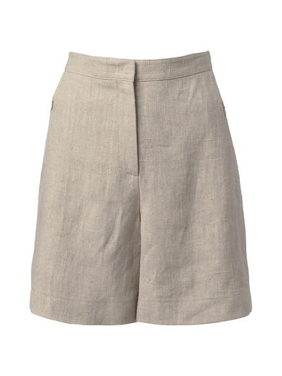 Shop Akris Punto Women's Washed Raw Linen Long Shorts In Sand