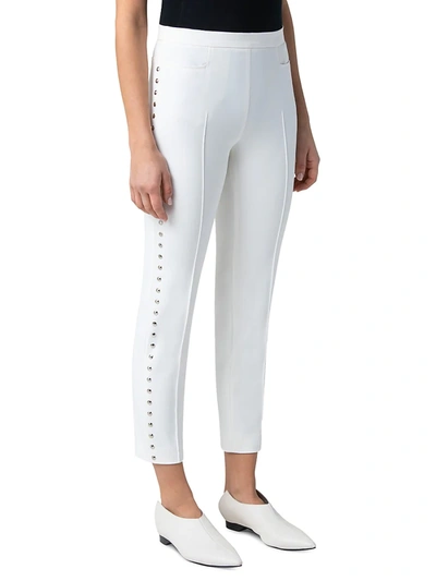 Shop Akris Punto Franca Studded Ankle Pants In Cream