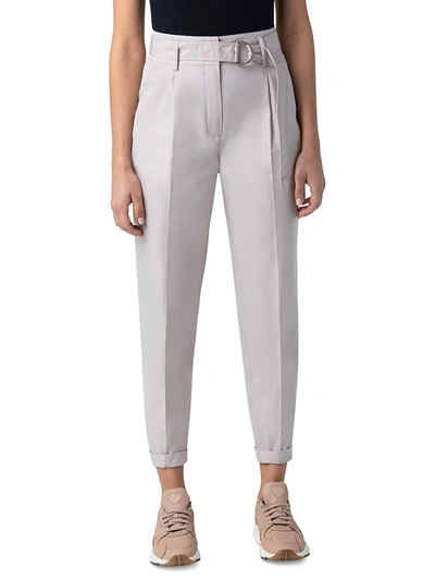 Shop Akris Punto Franca Belted Ankle Pants In Light Taupe