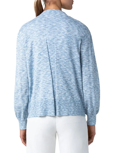 Shop Akris Punto Mélange V-neck Cardigan In Sun Bleached Denim