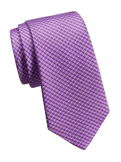 Shop Ermenegildo Zegna Geometric Silk Tie In Purple