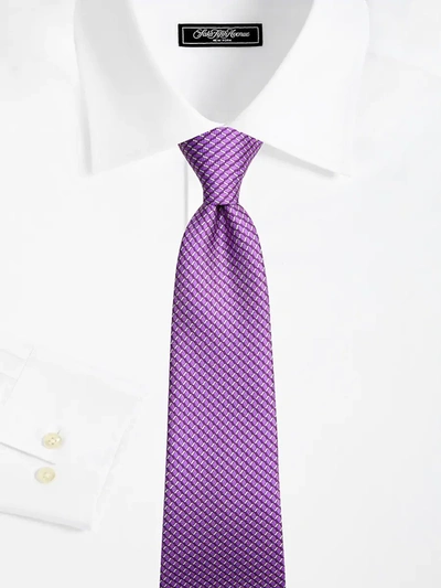 Shop Ermenegildo Zegna Geometric Silk Tie In Purple