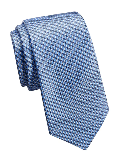 Shop Ermenegildo Zegna Men's Geometric Silk Tie In Blue