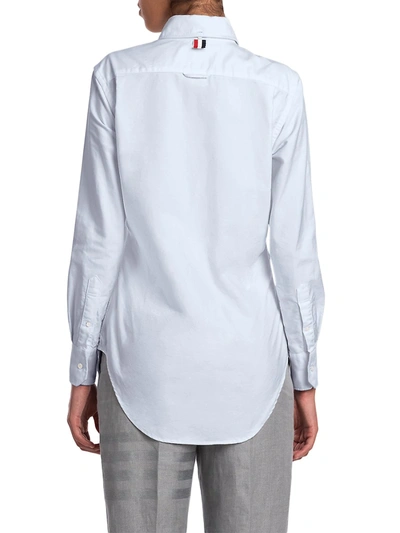 Shop Thom Browne Women's Classic Oxford Button-down Shirt In Light Blue