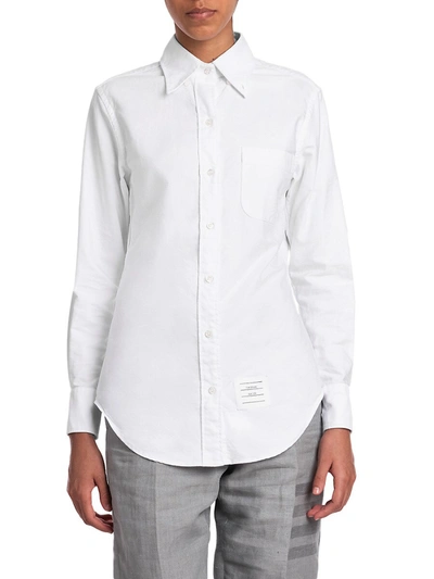 Shop Thom Browne Women's Classic Oxford Button-down Shirt In Light Blue