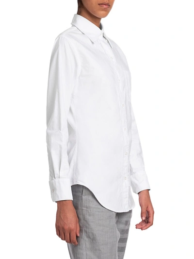 Shop Thom Browne Women's Classic Oxford Button-down Shirt In Light Blue