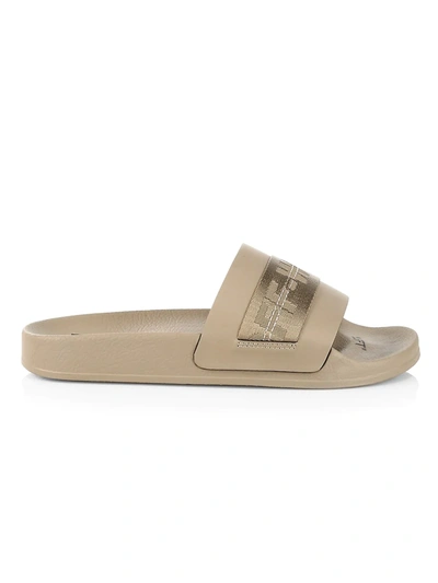 Shop Off-white Men's Industrial Belt Slide Sandals In White