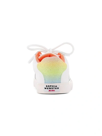 Shop Sophia Webster Little Girl's And Girl's Stomp Sneakers In White Rainbow