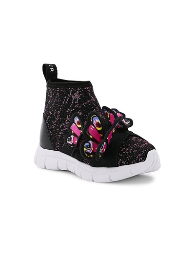 Shop Sophia Webster Baby's, Little Girl's And Girl's Riva Knit Sneakers In Black Pink