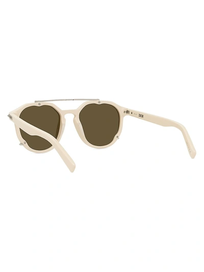 Shop Dior Men's Blacksuit 56mm Pantos Sunglasses In Ivory