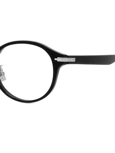 Shop Dior Men's Blacksuit 53mm Round Glasses In Shiny Black