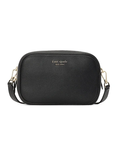 Shop Kate Spade Medium Astrid Leather Camera Bag In Black