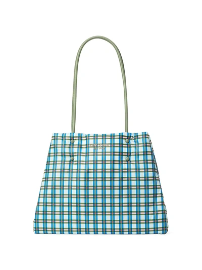 Shop Kate Spade Large Everything Padded Plaid Tote In Neutral