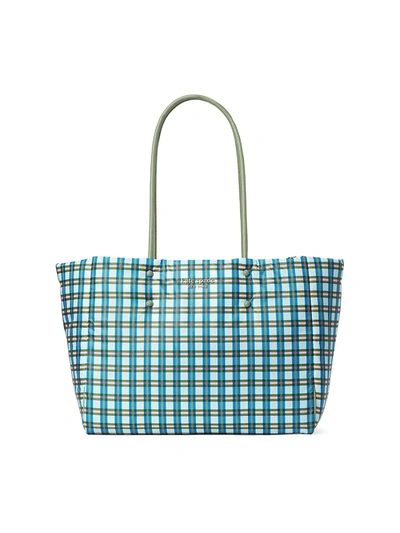 Shop Kate Spade Large Everything Padded Plaid Tote In Neutral