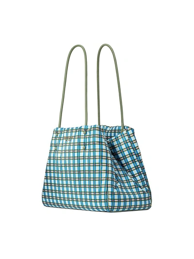 Shop Kate Spade Large Everything Padded Plaid Tote In Neutral