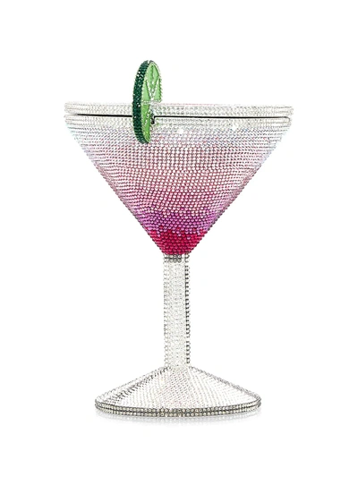 Shop Judith Leiber Women's Martini Cosmopolitan Crystal Clutch In Silver Rose Multi