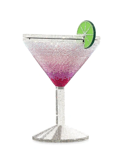 Shop Judith Leiber Women's Martini Cosmopolitan Crystal Clutch In Silver Rose Multi