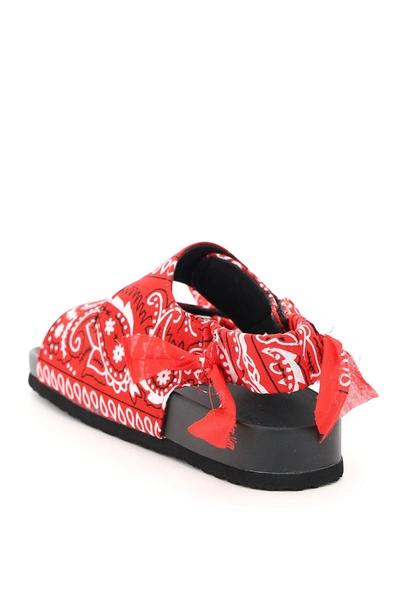 Shop Arizona Love Apache Bandana Sandals In Red/white/black